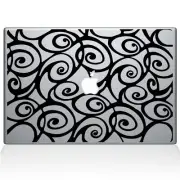 The Decal Guru Curly Tangle Swirl Pattern Decal Vinyl Sticker, 11" MacBook Ai...