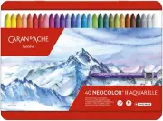 Caran D'Ache NeoColor II Water Soluble Wax Pastel Set 40/Pkg-