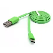 MicroUSB 3ft USB Cable Charger Cord Power Wire Sync Flat Green for Cell Phones