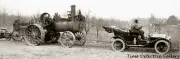 A Cartercar Pulling a Steam Tractor - circa 1910 - Historic Photo Print