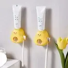Plastics Toothpaste Dispenser Automatic Toothbrush Holder Bathroom