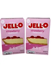 Jell-O No Bake Strawberry Cheesecake Dessert Kit 19.6 Oz Pack Of 2