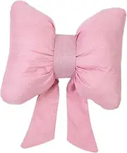 Vsenkes Car Neck Pillow Lumbar Support for Computer Chairs Comfortable Stylish Decorative Linen Versatile Use Neck Cushion Room Decor, Pink