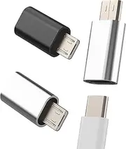 USB C Female to Micro USB Male Adapter (3 Pack) Converter for Phone Charging Type C Connector Port Adaptor Plug Power Cable Android Accessories Splitter Conversion Microusb Compatible for Samsung