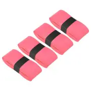 4Pcs Anti Slip Sweatband Absorbent PU Tennis Badminton Racket Grip Tape Pink