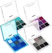 [Healeved] Matte and Glitter Eyeshadow Palette - 4 Pcs Eye Shadow Pallets for Women, 36 Make-Up Palettes, Blue, Purple, for Girls Make Up