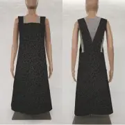 Black & Gray Scroll Damask Cross Back Apron