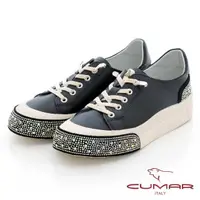 在飛比找momo購物網優惠-【CUMAR】排鑽點綴彈力休閒鞋(黑色)