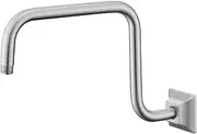 [SEABEFORE] 13" Gooseneck (S-Shape) Shower Arm Brushed Nickel Shower Head Extension with Unique Flange, Standard 1/2" Connection