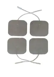 PREMIUM SILVER SQUARE TENS ELECTRODE PADS, HIGHLY ADHESIVE TENS PADS - PACK OF 4