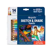 14pc Crayola Kids/Childrens Creative Sketch & Shade Pencils 96m+