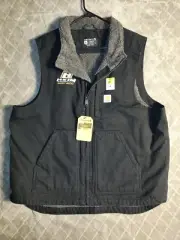 Carhartt Loose Fit Duck Sherpa Lined Mock Neck Full Zip Vest Men's XL Black NWT