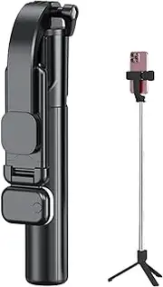 Cell Phone Selfie Stick, Extendable Tripod Wireless Remote, 7.68 x 1.97 x 1.57 inches Portable Travel, Adjustable Phone Holder for Group Photos, Live Streaming, and Video Recording