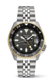 New Seiko 5 Sports SKX Sports GMT Series Steel Bracelet Men's Watch SSK021