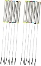 FUNOMOCYA 12Pcs Stainless Steel Fondue Forks Heat Resistant Dessert Forks for Cheese and Marshmallow Parties Kitchen Tool for Dining and Entertaining