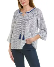Pomegranate Tie-Neck Blouse