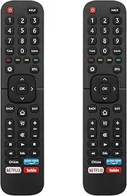 (Pack of 2) Universal Remote Control for Hisense LED Smart TVs, EN2BS27H Replacement Remote with Netflix, Prime Video, YouTube Buttons