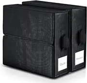 2 Pack Foldable Container Storage Bed Sheet Set Organizer (Queen or King Size), Linen Closet Organizer for Duvet Cover Set, Clothes, Blankets and Pillow Cases (Black)