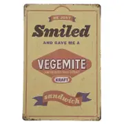 Vegemite Smiled Tin Sign 30x20cm