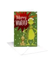 1x Grinch & Max Merry Whatever Holiday Christmas Card + Envelope 5.25 X 7.75