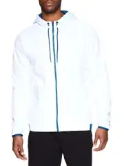 AND1 Men's Zip Up Drawstring Hoodie with Zippered Pockets 3XL White 457