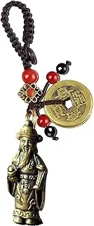 [Yisinar] Lucky Cat Charms,Maneki Neko Brass Cat Keychain With Feng Shui Coins,Buddha Statue Kitty Good Luck Charms
