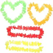 Alipis 4pcs Hawaiian Lei Garlands Flower Necklaces for Dance Accessories for Beach Parties Graduations and Festive Celebrations Lightweight Friendly Design