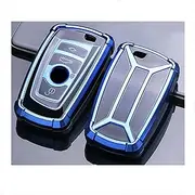FLJKCT TPU Remote Key Case Cover,for BMW F10 F20 F30 Z4 X1 X3 X4 M1 M2 M3 E90 1 2 3 5 7 Series 2013-2016