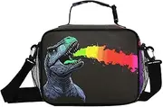 Dinosaur Splash Colors Insulated Lunch Box for Women Men - Ideal for Work, Picnics - Includes Adjustable Shoulder Strap