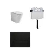 Zumi Java Concealed Cistern With Square Stainless Steel Gun Metal Flush Plates And Pan WELS 4 Star 4.4L/Full