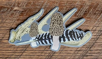 SPRINGTIME Sticker Decal Mushroom Hunting Deer Shed Turkey Hunting 5" x 2.75"
