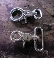 Trigger Snaps Silver 360 Swivel Hooks with Large Dees for straps and bags