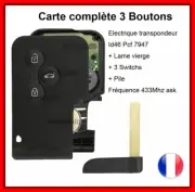 Card Key Blank + Electronics To Program Fits Renault Mégane 2 Scénic 2