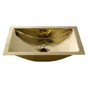 Nantucket Sinks TRB-OF Hand Hammered Brass Rectangle Undermount Bath Sink