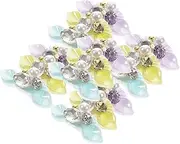 SHERCHPRY 15Pcs Flatback Nail Charms Nail Pearls Rhinestones Flower Decor for Home and Salon Use