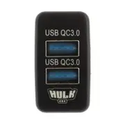 Hulk 4x4 QC3 Dual USB Socket with Blue LED Illumination - HU1406B