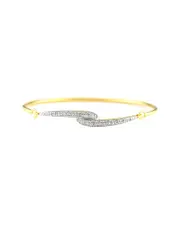 Plated & Silver 0.1 ct. tw. Diamond Bangle Bracelet