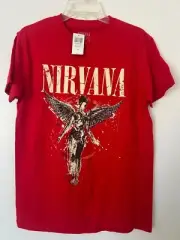 Nirvana In Utero Red Boyfriend Fit Girls T-Shirt LG