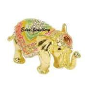 Keepsake Trinket Crystal Jewellery Box Good Luck ELEPHANT Pink JB1119 See OFFER