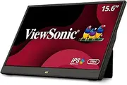 ViewSonic VA1655 15.6 Inch FHD 1080p IPS Portable Monitor with Mobile Tilt Ergonomics, 250nits, USB-C, Mini HDMI, Protective Case for PC Laptop Phone Tablet, Speaker, Lightweight