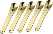 FRCOLOR 5 Pack Makeup Spatulas Mini Beauty Scoops for Cosmetics Eye Cream and Zinc Alloy Practical