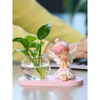 在飛比找ETMall東森購物網優惠-創意萌趣女孩水培花盆花瓶玻璃綠蘿水養植物容器創意瓷器桌面擺件