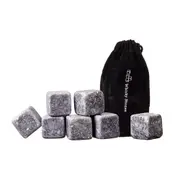 9pc Bartender Whisky Cooling Rocks Reusable Ice Stones Set w/ Velvet Pouch