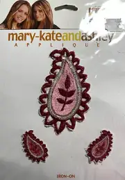 Mary-Kate Ashley Applique Iron On Paisley Red Sequin Craft Supply