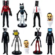 9pcs Skibidi Toilet Mini Figures - Action Figures Set & Cake Toppers