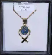 Opal Pendant Triplet, Oval (10x8mm), Set in Sterling Silver 925, Gold covered