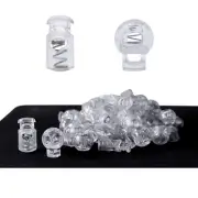 Plastic Cord Locks End Spring Cord Stops Toggles for Drawstrings 60 PCS Clear...