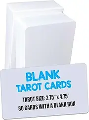 IMAGAME White Blank Tarot Cards Deck, 80 Cards per Deck, Standard Tarot Size(2.75" x 4.75"), Make Your Own Tarot Card, Oracle card, and Game.