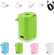 Slowowing Mini Air Pump, Mini Portable Air Pump with Light, with 2400mah Batteryrechargeable Multi-Function Pumps for Inflating Mattress, Minis Airs Pumps