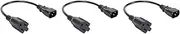Mellisso 3Pcs 1Ft IEC 320 C14 Male Plug to NEMA 5-15R 3 Female PC Power Adapter Cable Black